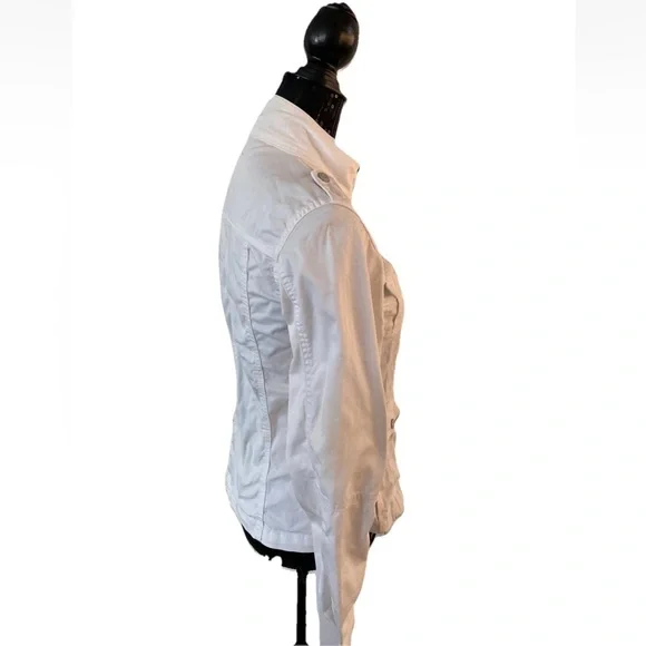 Kensie White Zip Up Utility Jacket Women’s Size Small - Picture 5 of 15